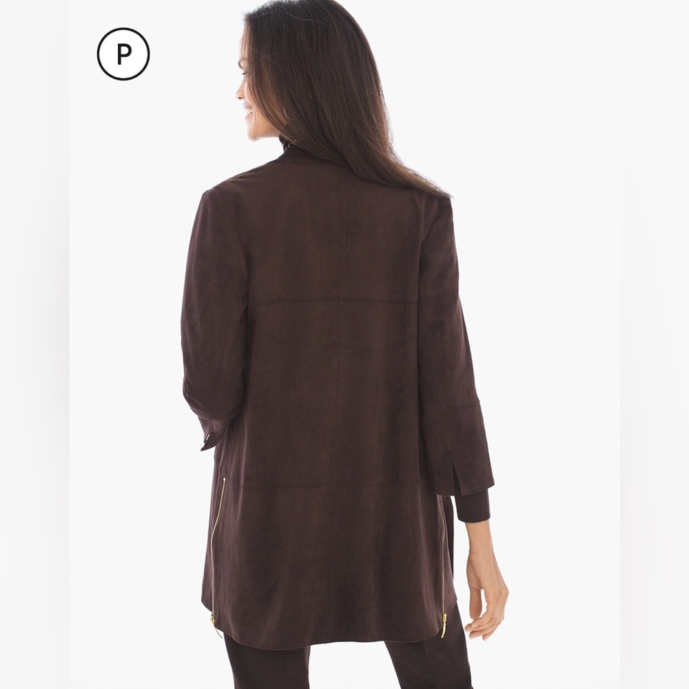 Chico’s Zip-Detail Faux-Suede Jacket. - Picture 2 of 8